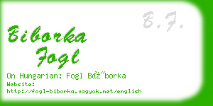 biborka fogl business card